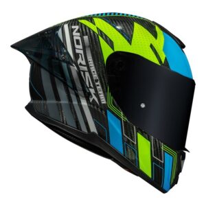 CAPACETE NORISK CARBON R TEAM AMARELO/AZUL
