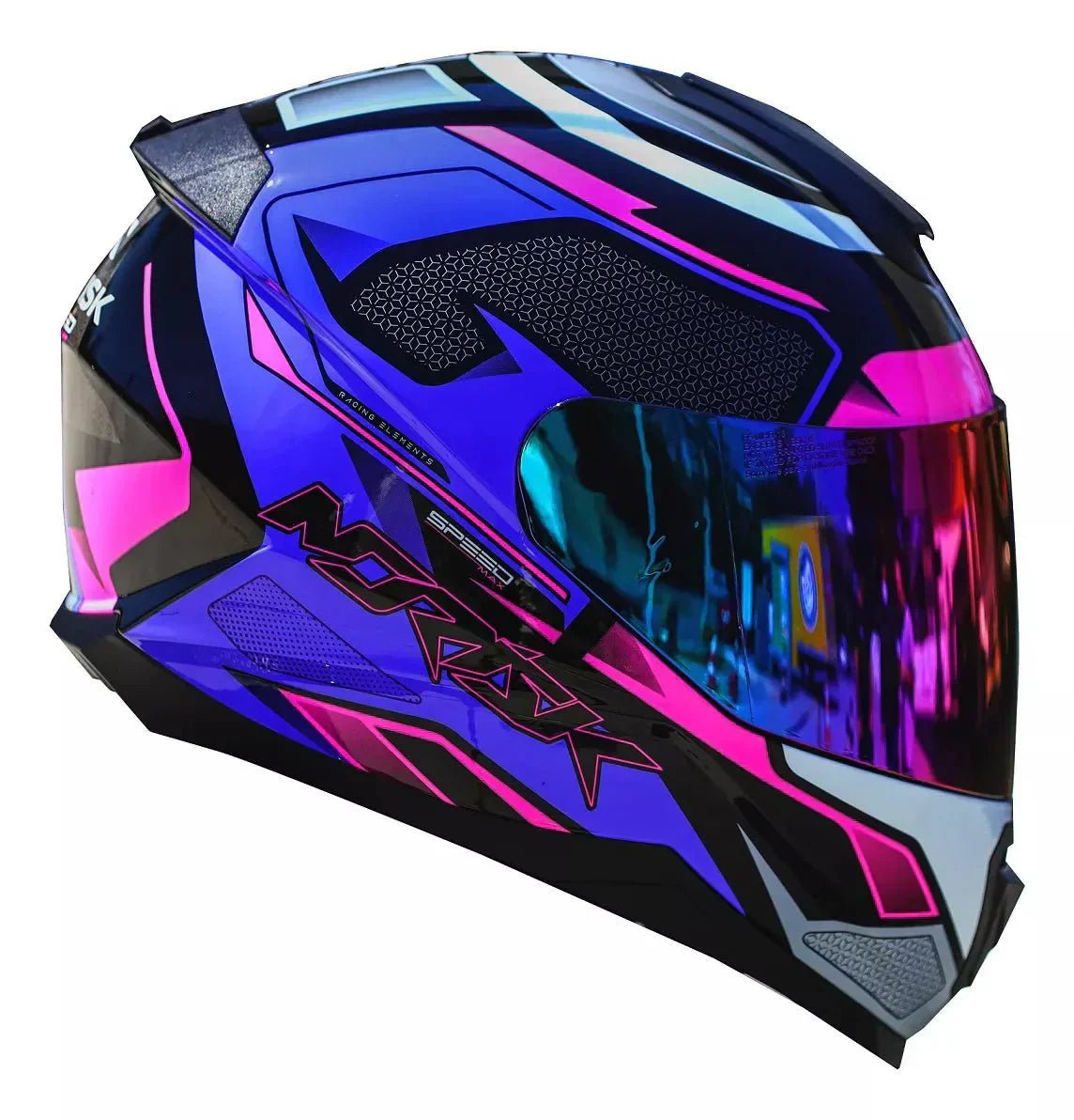 CAPACETE NORISK FEMININO FECHADO RAZOR SPEEDMAX ROSA ROXO