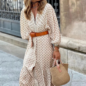 Vestido Casual Classico com Mangas Longas Ciane